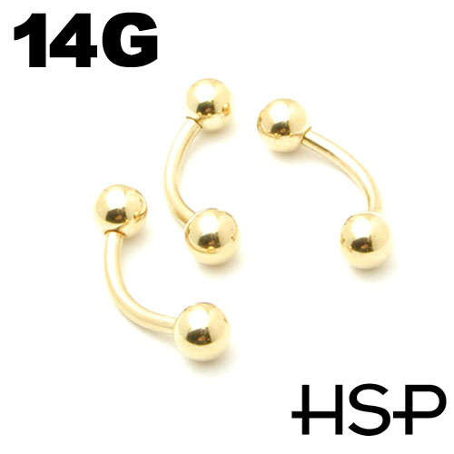 へそピアス 14G ゴールド プレート バナナバーベル ボディピアス 11mm ヘソピアス へそピ ヘソピ ボディーピアス ボディピ サージカルステンレス アレルギー 02P07Feb16 ポイント消化 消費