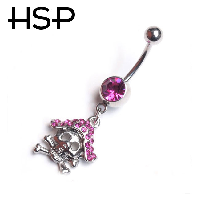 へそピアス 14G パイレーツ スカル 2 バナナバーベル ボディピアス ヘソピアス へそピ ヘソピ ボディーピアス ボディピ サージカルステンレス アレルギー 02P07Feb16