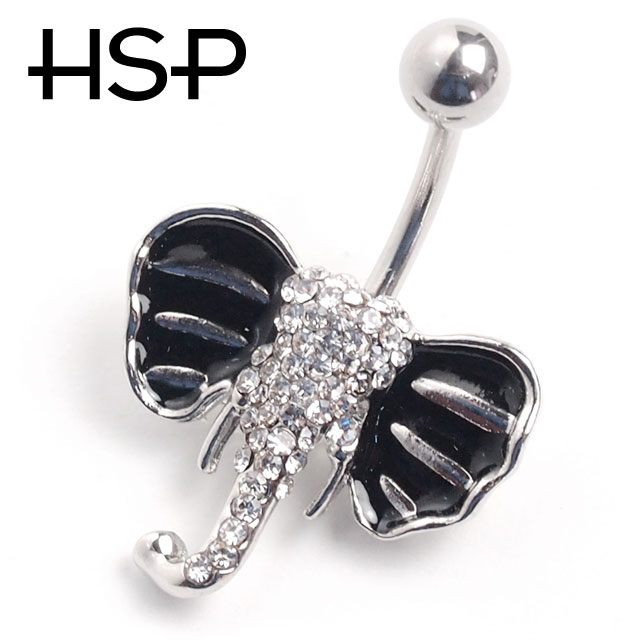 へそピアス 14G ジュエル エレファント バナナバーベル ボディピアス ヘソピアス へそピ ヘソピ ボディーピアス ボディピ サージカルステンレス アレルギー 02P07Feb16 ポイント消化 消費