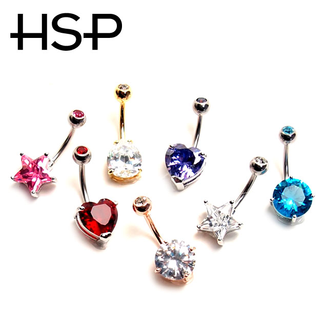 ヘソピアス 14G 10mmジュエル ダブルCZ バナナバーベル ボディピアス ヘソピアス へそピ ヘソピ ボディーピアス ボディピ サージカルステンレス アレ...