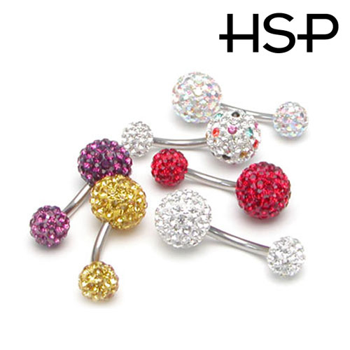 へそピアス 14G ダブル クリスタル ストーン バナナバーベル ボディピアス ヘソピアス へそピ ヘソピ ボディーピアス ボディピ サージカルステンレス アレルギー 02P07Feb16 ポイント消化 消費