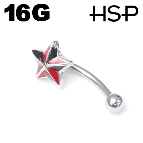 へそピアス 16G バナナバーベル ボディピアス スター ヘソピアス へそピ ヘソピ ボディーピアス ボディピ サージカルステンレス アレルギー 02P07Feb16 ポイント消化 消費