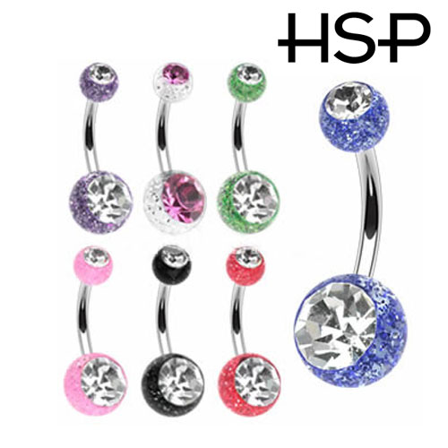 へそピアス 14G グリッタ ー UV ジュエル ボール バナナバーベル ボディピアス ヘソピアス へそピ ヘソピ ボディーピアス ボディピ サージカルステンレ...