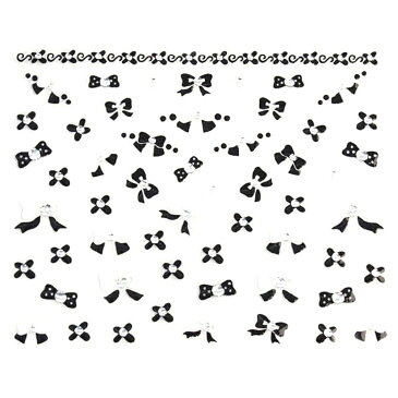 ネイルシール ブラックアートリボン 1