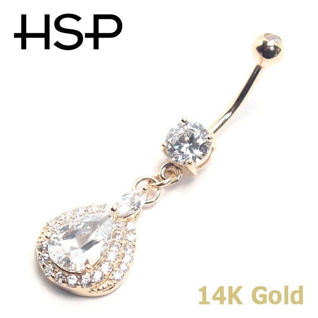 14G 14K ティアドロップダングル バナナバーベル ボディピアス へそピアス 耳ピアス 14金 ヘソピアス レディース メンズ ボディピアス【送料無料】 ポ...