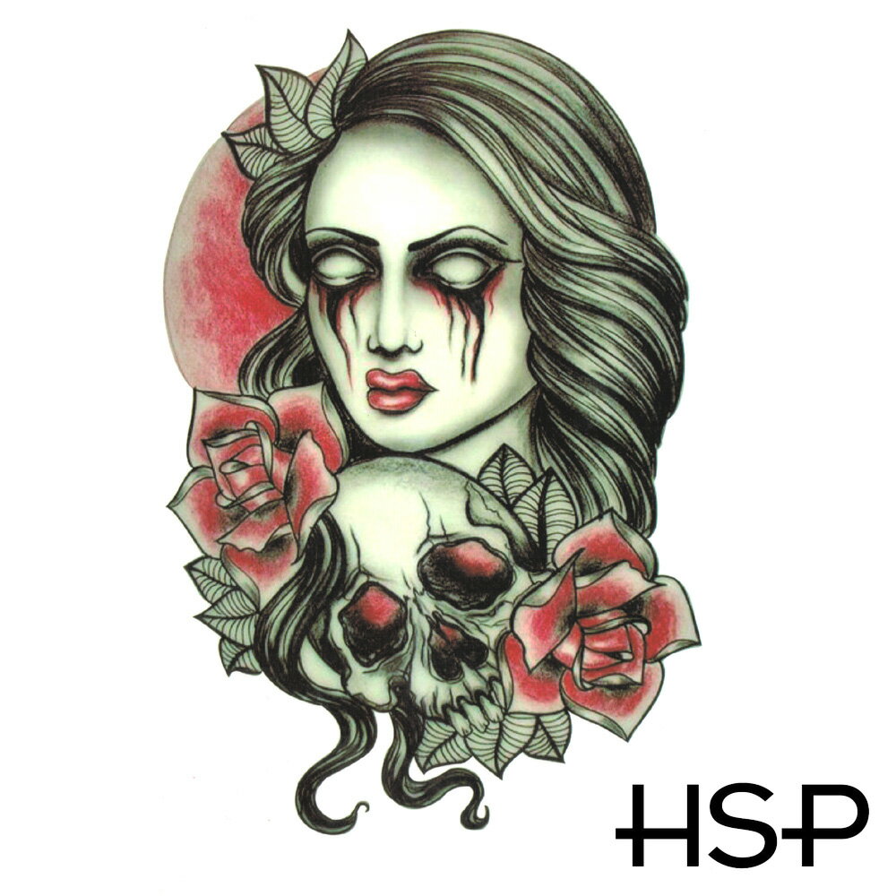 ハロウィン タトゥーシール デッドドールスカル ハロウィーン 【 フラッシュ ゴールド メイク シール 星 文字 蝶 ハート バーコード バラ アルファベット トライバル Halloween ボディーシール TATTOO 】 halloween フェイク 仮装 コスプレ 英語 ポイント消化 消費