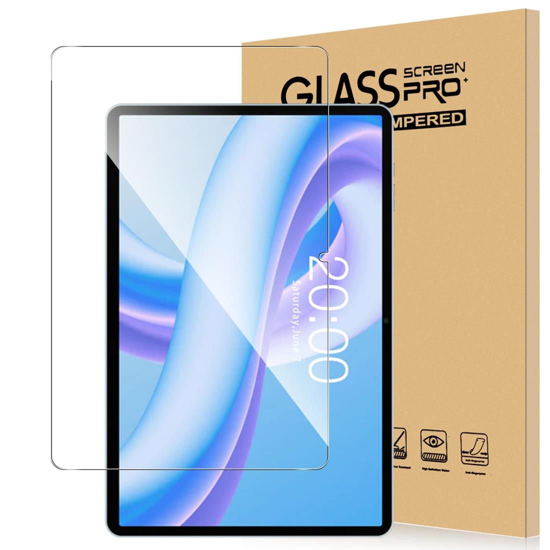 For Teclast M50 PLUS フィルム 強化ガラス 高感度タッチ 高透過率 硬度9H 指紋防止 Greerass 気泡防止 撥水撥油 耐衝撃 貼り付け簡単 液晶保護 超薄飛散防止 タブレット 保護フィルム