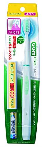 G・U・M GUM(ガム) 歯周プロケア 音波振動 アシスト 電動 歯ブラシ GS-03 ハグキケア毛 本体 2.6mm 薄型ヘッド 音波振動アシスト歯ブラシ 1個 (x 1)