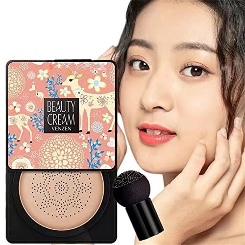 Voluroky クッションファンデーションVENZEN BEAUTY CREAM 美白 ツヤ肌美肌潤い明るい 瞬間にカバー1つ6役 呼吸できるカバー力強い 乾燥しがちな肌にうるおいを与え、なめらかでつややかな肌を長時間キープする！ (01#しぜんしょく)