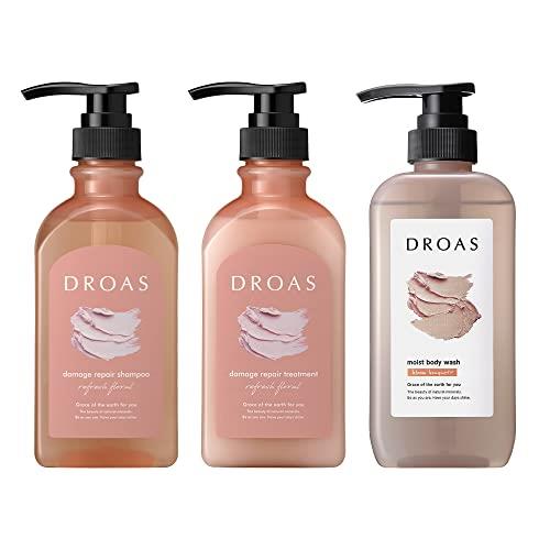 3点セット DROAS ドロアス | リニューアル 【ダメージリペア】 シャンプー トリートメント 【モイスト】 クレイボディウォッシュ ダメージ 泥 どろあす しっとり まとまる ダメージケア 指通りのサムネイル