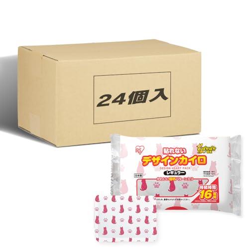 【24個セット】 アイリスオーヤマ ぽかぽか家族 デザインカイロ 貼れないレギュラー10個入 ネコ