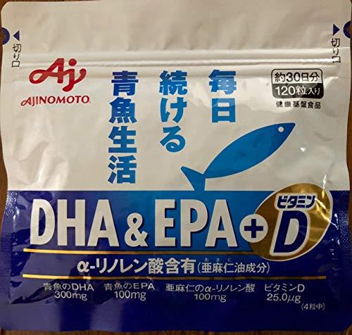 AJINOMOTO　DHA＆EPA+ビタミンD　120粒入り袋
