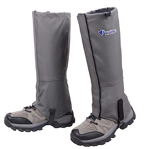 Azarxis ゲイター 防水 登山 スパッツ ロングゲイター 軽量 泥除け 砂よけ 軽量 通気 雨 雪悪天候に アウトドア レッグカバー メンズ レーディス（グレー - M）