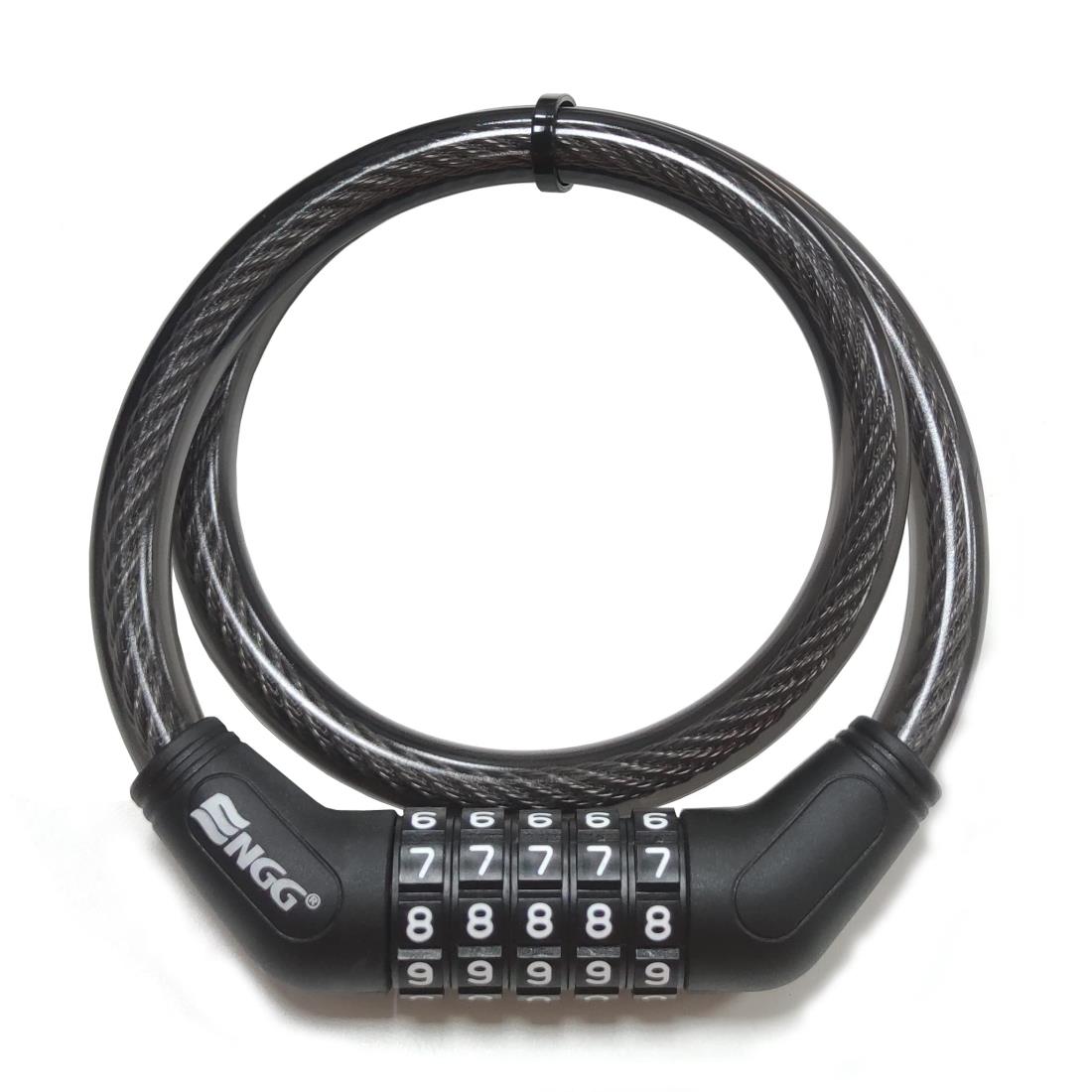 ENGG 自転車 鍵 ワイヤーロック 自転車ロック 長1200/1500mm 横断面直径12mm 5桁 防盗 (ブラック（新モデル650mm）)