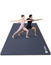 YUREN ヨガマット 厚め 10mm 幅広 130cm X 200cm トレーニングマット 大きい 高密度NBR 二人用 ストレッチ 筋トレ マット ストラップ付き