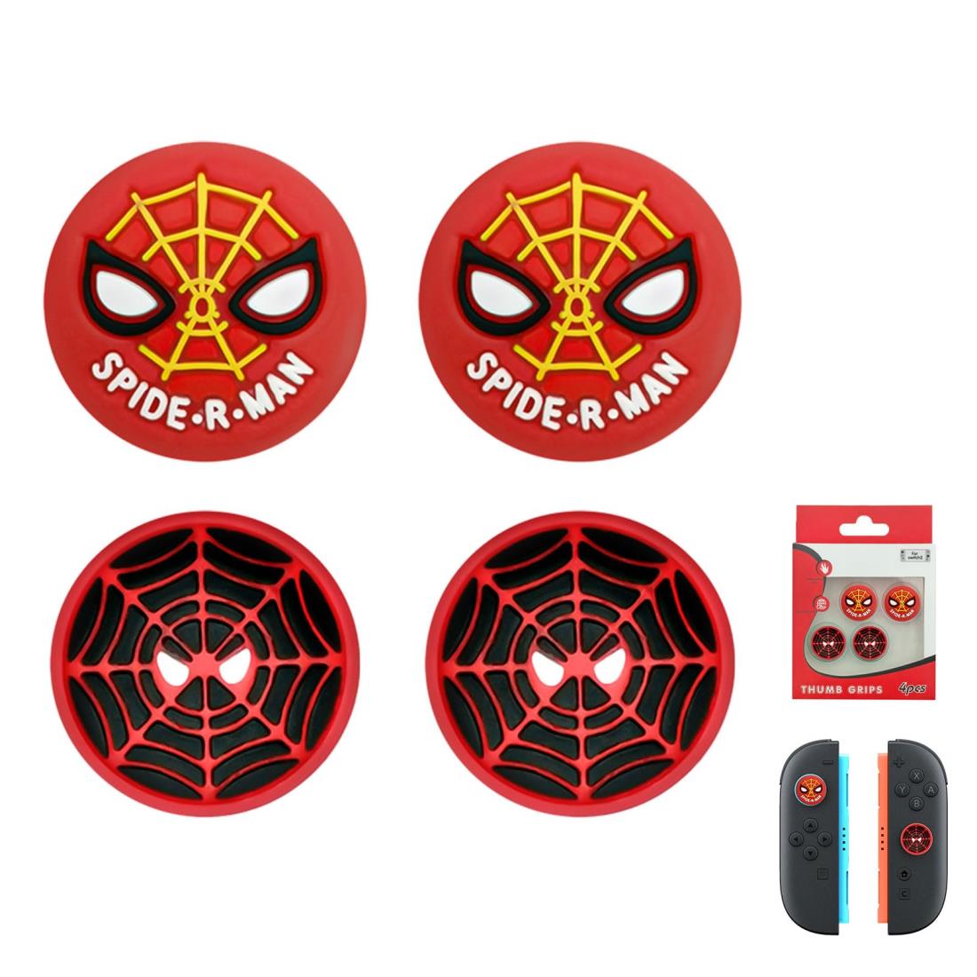 【4個セット】For Switch 2/Switch 2 Pro スティックカバー Mocasa アナログスティックカバー スイッチ ジョイコン 保護カバー ボタンカバー 耐衝撃 滑り止め 可愛い おしゃれ 修理 交換 純正（スパ イダーマン レッド）