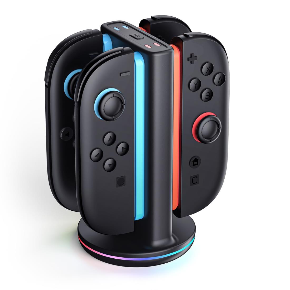 SUPCASE Nintendo Switch 2アクセサリ Joy Con用充電器 チャージングドック 2方向充電対応 9種類のライトモード Switch 2 Joy Conに対応したマグネット式コントロー ラー