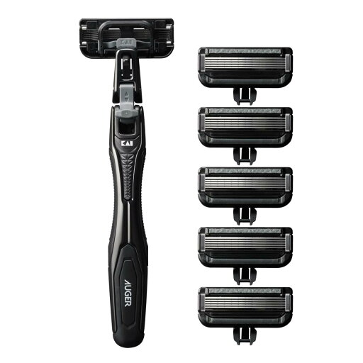 AUGER 5枚刃 カミソリ コンボパック ホルダー+替刃 6個付 (貝印(Kai Corporation) AUGER (オーガー) 髭剃り 替刃交換式 男性 メンズ) AUGER 5枚刃 カミソリ コンボパック ホルダー+替刃 6個付 (貝印(Kai Corporation) AUGER (オーガー) 髭剃り 替刃交換式 男性 メンズ)