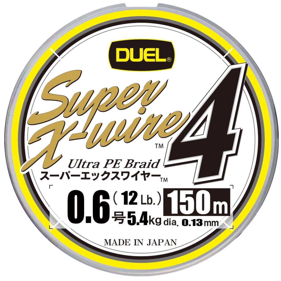DUEL (デュエル) PEライン 釣り糸 スーパーエックスワイヤー4 【 ライン 釣りライン 釣具 高強度 高感度 】 0.6号 150m 5色/イエ ローマーキング H3585N-5CR