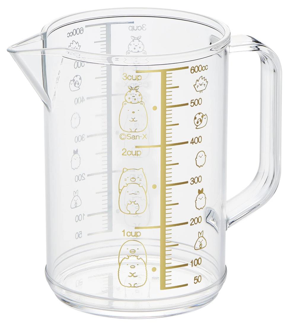OSK(オーエスケー) 計量カップ すみっコぐらし メジャーカップ 大 600ml 日本製 目盛り付 熱湯対応 持ち手付 かわいい おしゃれ 使いやすい 注ぎやすい 料理用 クリア MC-2