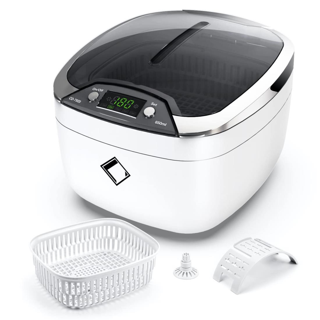 LifeBasis超音波洗浄機 850ml大容量 5段階タイマー プロモデル 全波仕様 眼鏡洗浄機 強力洗浄 42,000Hz..