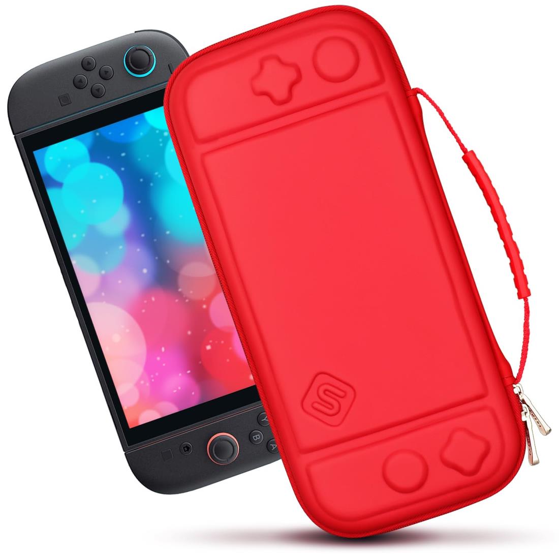 sisma スリムケース Switch 2 専用 セミハードケース Switch2 本体収納ポーチ 保護 ケース 耐衝撃 薄型 ポーチ『赤』