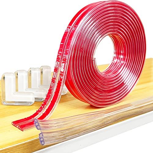 ULITU コーナーガード 透明 貼り付け済みのテープコーナークッション 3M+4個L型角ガード 改良型ーハニカム構造 衝撃吸収性 超強粘着力 操作簡単 透明素材 赤ちゃんけが防止 着脱可能 安全対策ベビーガード 保育園での使用