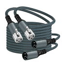 Twozoh XLR オス-メス オーディオケーブル1M 2本入り, 編組バランス3ピン XLR マイクケーブル(Profesional/Hifi)