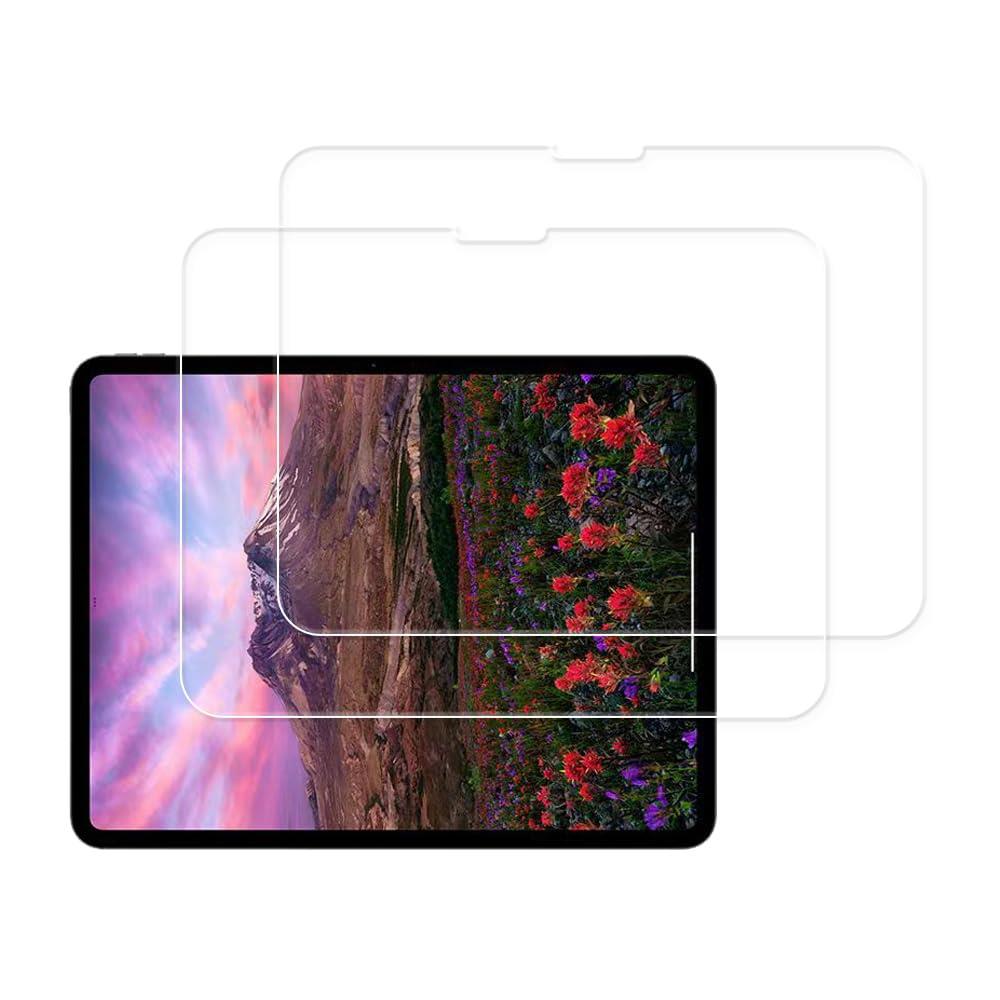 HUAKE ガラスフィルムiPad Pro 11 インチ 2024 第5世代 (M4) 用 国産硝子素材製 強化 ガラス 指紋防止 液晶 保護 フィルム レンズカバー【(2枚)ガラスフィルム 】