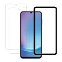 HUAKE 指紋認証 国産硝子素材製 Galaxy A25 用 ガラスフィルム 強化 ガラス液晶 保護画面フィルム【2枚】ガイド枠付き