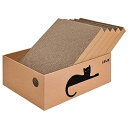 LIFLIX 猫 爪研ぎ 段ボール 箱型 猫 つめとぎ5枚入り 猫ベッド兼用 経済的 掃除楽 42×32×15cm