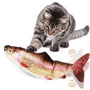Aurako 猫 おもちゃ 電動 ペットおもちゃ魚 猫用 ぬいぐるみ シミュレー魚 電動魚USB充電式 噛む動ける魚 取り外して洗えるおもちゃの魚 ねこ用 運動不足解消 爪磨きおもちゃ (ニジマス)(4)