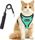 猫 猫用 ハーネス 胴輪 猫具 ねこ ネコ 子猫 子犬 小型犬 散歩 お出かけ 抜けない ベスト ソフト胸あて 軽量 頭を通さずマジックテープで装着 サイズ調節...