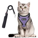 猫 猫用 ハーネス 胴輪 猫具 ねこ ネコ 子猫 子犬 小型犬 散歩 お出かけ 抜けない ベスト ソフト胸あて 軽量 頭を通さずマジックテープで装着 サイズ調節...