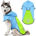 Kpuplol 犬 レインコート - 防水反射性犬服調節可能なペットジャケット、梅雨対策防雪 防風 通気 小型犬から大型犬および子犬用の軽量 (L, グリーン)