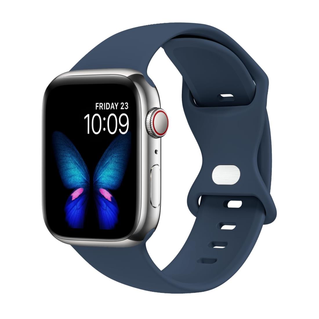 Tighesen コンパチブル Apple Watch バンド アップルウォッチ バンド 38mm 40mm 41mm 42mm 44mm 45mm 49mm for iWatch Ultra 2/Ultra SE Series 9/8/7/6/5/4/3/2/1 に対応 スポーツバンド 交換ベルト シリコン製 柔らかい 通気 耐衝撃 防汗 男性 女性 (アビスブルー, 38/40/4