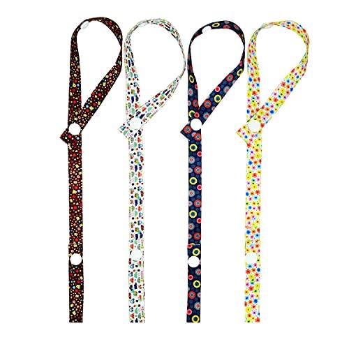 おもちゃストラップ カラーボタン ベビーカー用 スナップボタン付き 4種のデザイン 4本入り