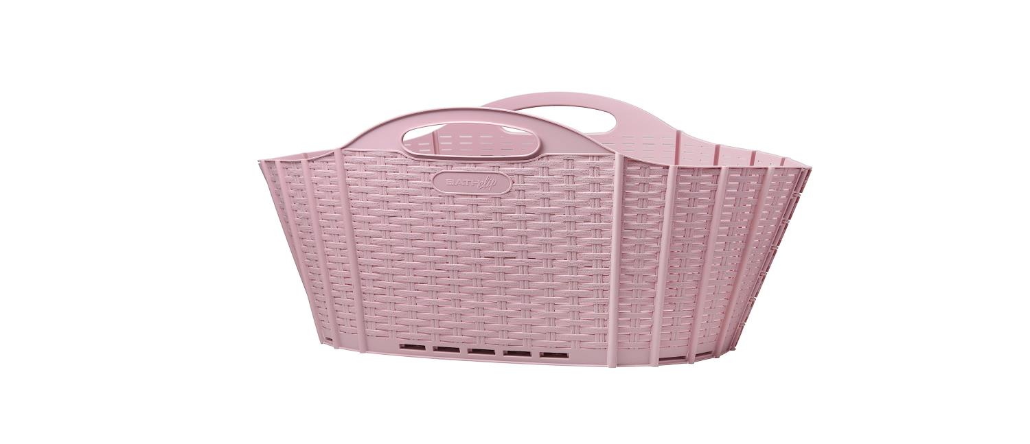 セイエイ(seiei)【 折りたためるランドリーバスケット ピンク (小) 20L 120673】ランドリーバスケット ランドリー収納 洗濯カゴ 洗濯物収納 物干し