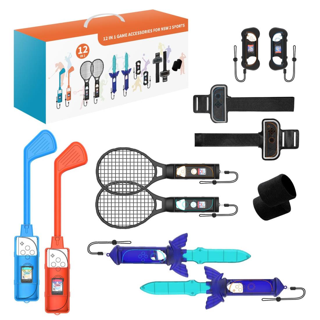 【12in1セット】対応 Switch 2 Sports 12in1 Sediven 大人と子供 グリップ アクセサリバンドル 体感ゲーム対応 対戦実装 没入感...