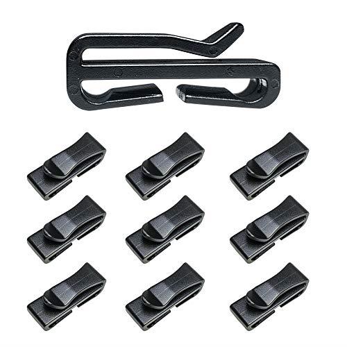 25MM 幅テープに適用 ベルトクリップ テープクリップ 補助バックル 黒 10個セット