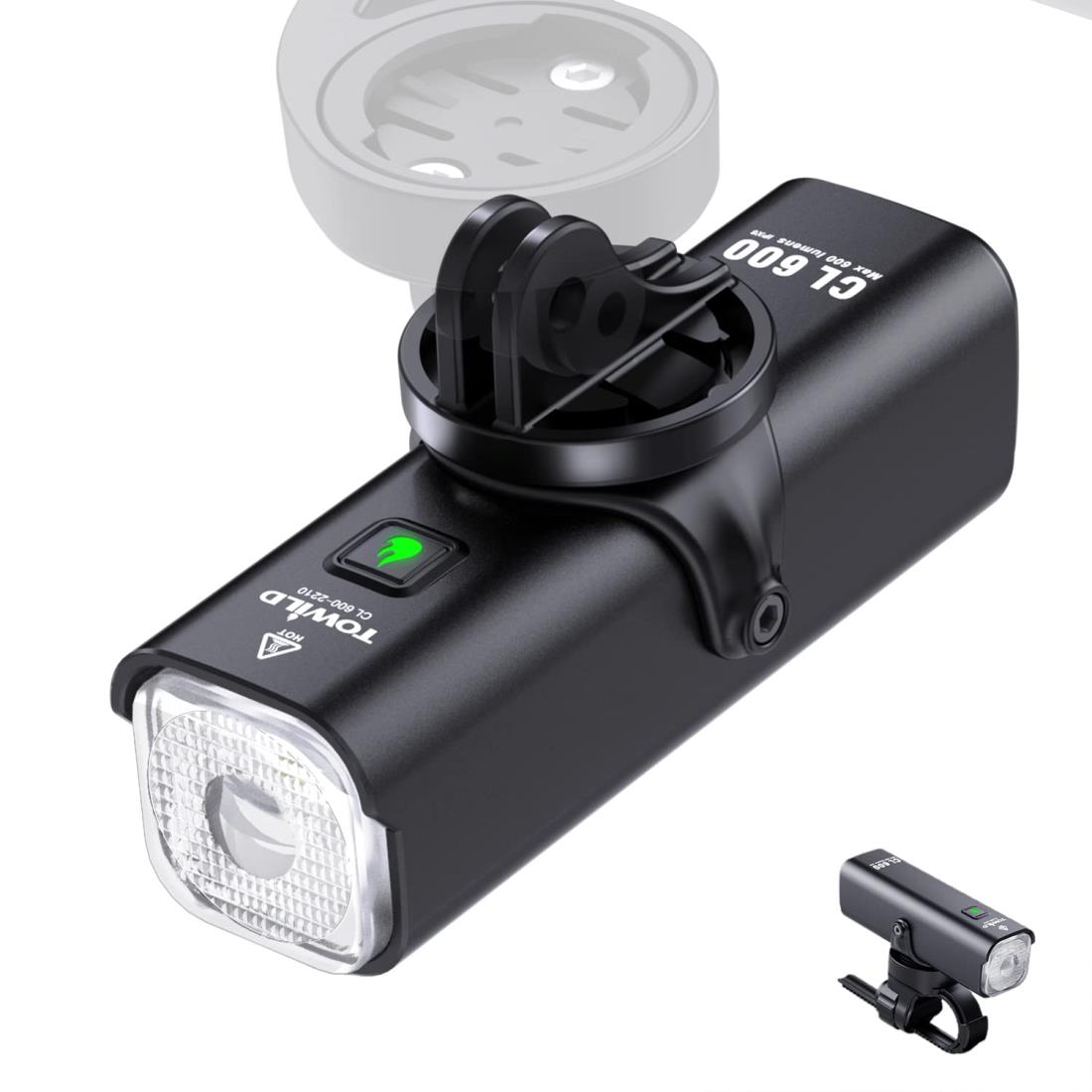 自転車 ライト USB充電式 ロードバイクライト 大容量2000mAh 600ルーメン USB充電式 LEDヘッドライト吊..