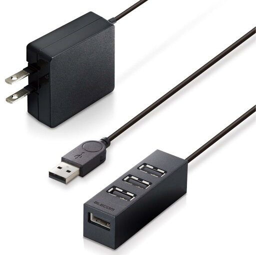 エレコム USBハブ 2.0 セルフパワー 4ポート 機能主義 1m MacBook/Surface Pro/Chromebook他 ノートPC Nintendo Switch対応 ブラック U2H-TZ427SBK エレコム USBハブ 2.0 セルフパワー 4ポート 機能主義 1m MacBook/Surface Pro/Chromebook他 ノートPC Nintendo Switch対応 ブラック U2H-TZ427SBK