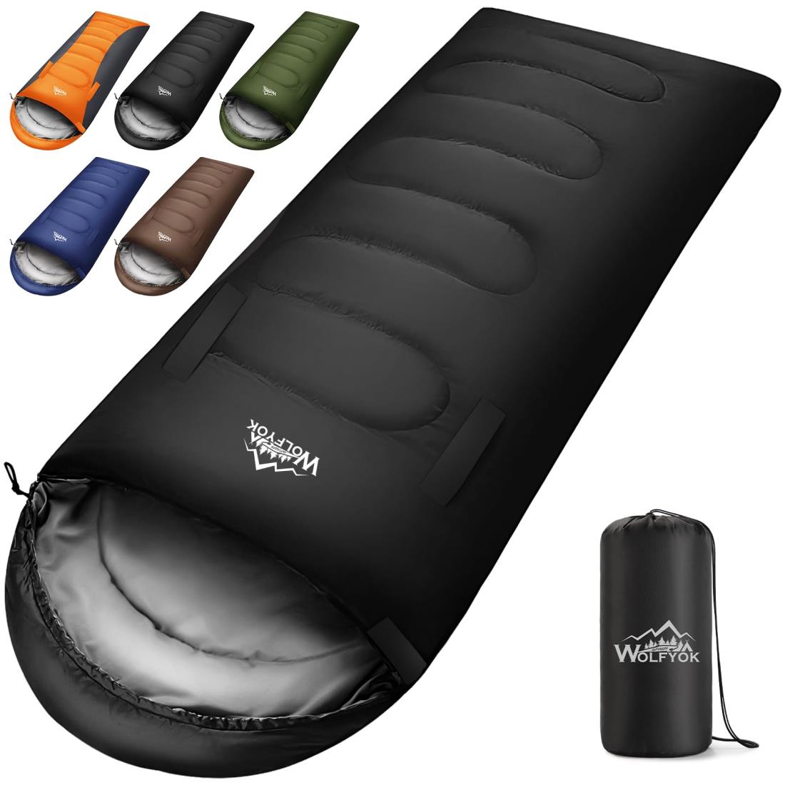 寝袋 夏用 【手足伸ばし可能・230T防水】4in1多機能 1.4Kg 1.1Kg 1.8Kg 2.2Kg シュラフ夏用 寝袋 オールシーズン コンパクト 寝袋 冬用封筒型 軽量 中綿 快適温度-5℃-20℃ 保温 wolfyok outdoors(ウルフヨックアウトドアーズ) 丸洗い可能 収納パック付き キャンプ 登山 車中