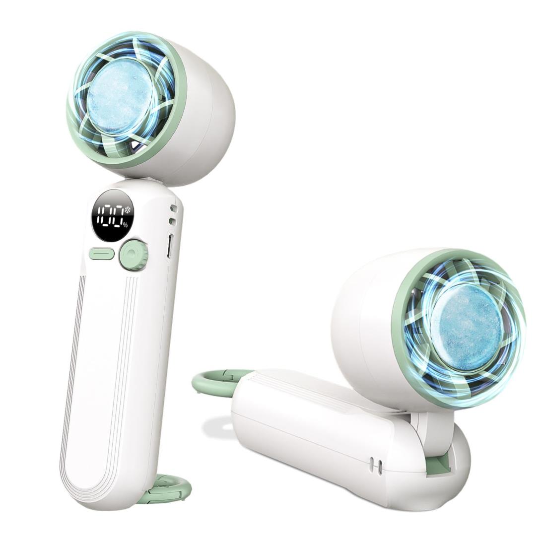 ハンディファン 冷却プレート ペルチェ素子 携帯扇風機 1〜100段階無段階風量調整 大容量 静音・強力 ..