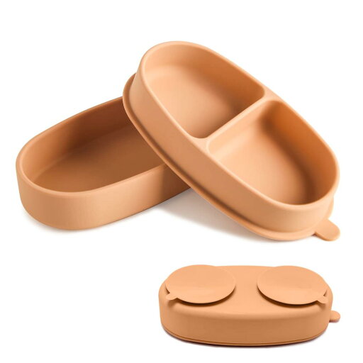 Wooden Teether ベビー食器 離乳食プレート 吸盤ボウル 蓋付き 持ち運び便利 ピッタリ吸着 シリコン製 赤ちゃん ワンプレート皿 弁当箱使い ひっくり返し防止 子供 幼児 滑り止め 電子レンジ食洗器対応 出産祝い ギフト プレゼント BPAフリー ベージュ Wooden Teether ベビー食器 離乳食プレート 吸盤ボウル 蓋付き 持ち運び便利 ピッタリ吸着 シリコン製 赤ちゃん ワンプレート皿 弁当箱使い ひっくり返し防止 子供 幼児 滑り止め 電子レンジ食洗器対応 出産祝い ギフト プレゼント BPAフリー ベージュ
