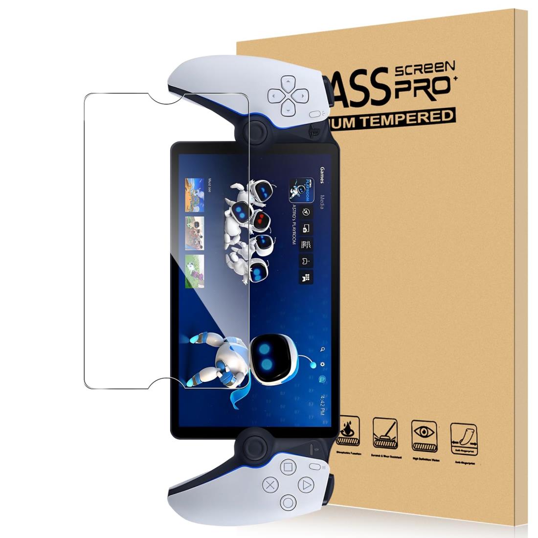 Greerass スクリ ーンプロテクター フィルム ガラスフィルム 強化ガラス 画面保護フィルム PlayStation Portal 対応 硬度9H 指紋防止気泡防止撥水撥油耐衝撃 1本