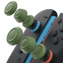 JSAUX Switch 2対応 アナログスティックカバー・Switch 2 スティックカバー・JoyCon対応・滑り止め・快適な握り心地・人間工学デザイン・耐久性高い・緑(グリーン)・3組(6個)–滑り止め強化版