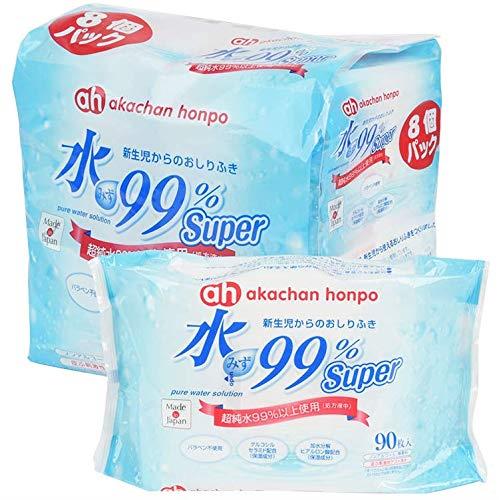 赤ちゃん本舗 水99% Super おしりふき 90枚×8個パック
