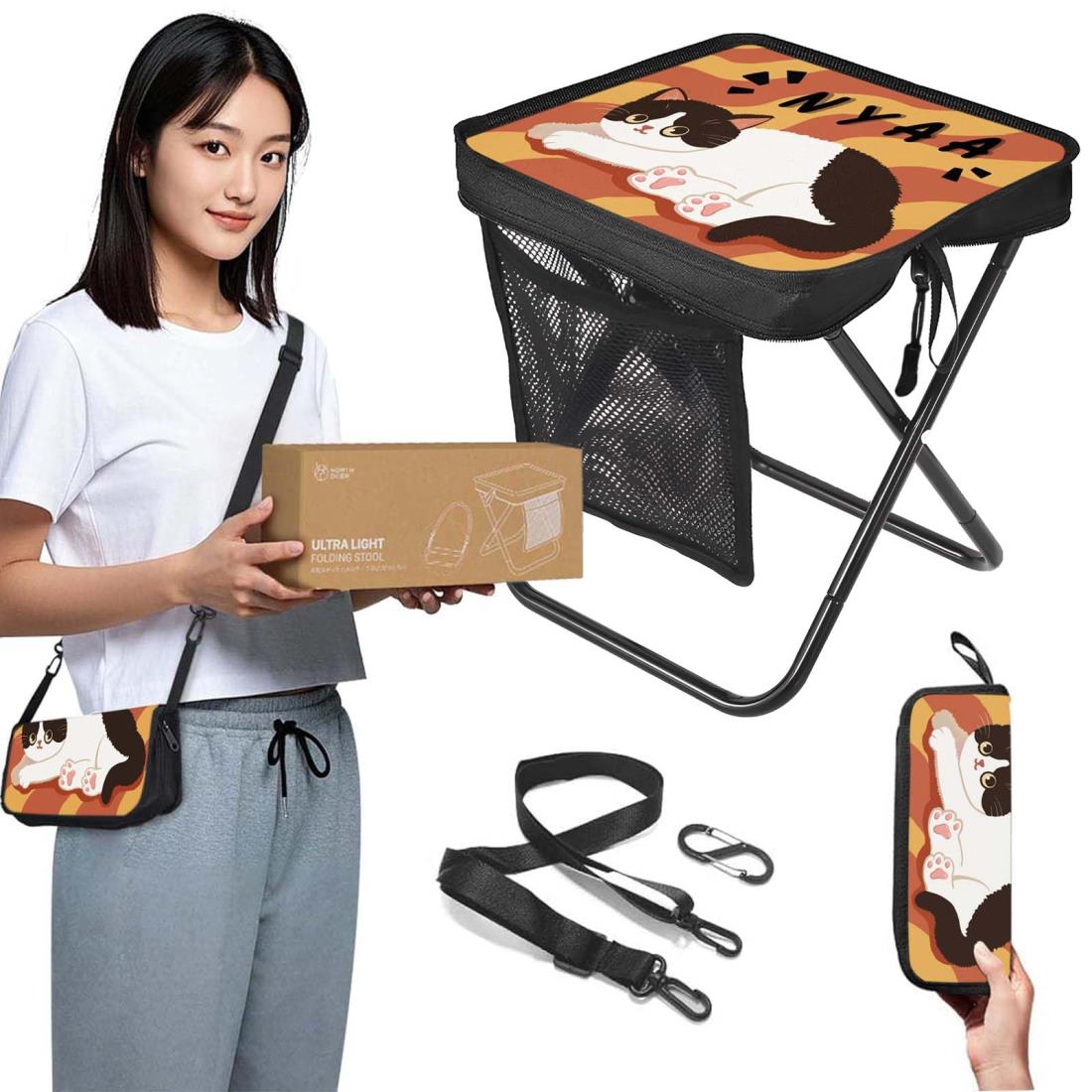 Northdeer【2025Newモデル】折りたたみ椅子 コンパクト 超軽量 アルミ合金 ショルダーとカラビナ付き ..