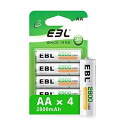 EBL 単3充電池 充電式 ニッケル水素充電池 4本入り 大容量単三電池 2800mAhで長持ち リサイクル使用可能 単三充電池 AA充電池4本パック おもちゃ...